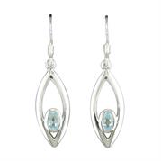 Silver Blue Topaz drop earrings complete with presentation box