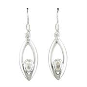 Silver Cubic Zirconia drop earrings complete with presentation box