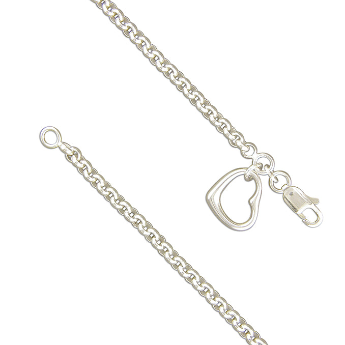 Silver belcher link and heart link Bracelet complete with presentation box