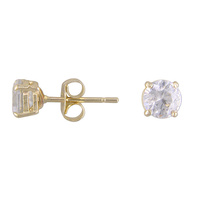 9ct Gold Cubic Zirconia stud earrings complete with presentation box