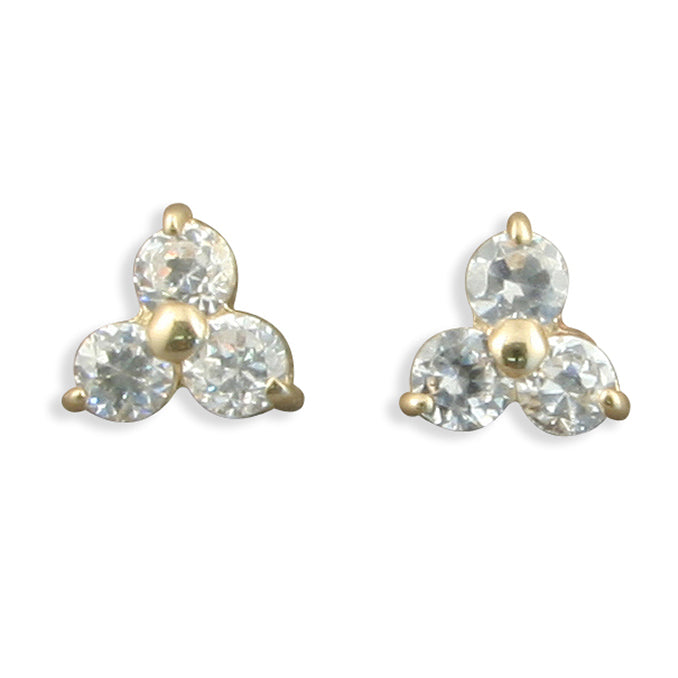 9ct Gold Cubic Zirconia stud earrings complete with presentation box