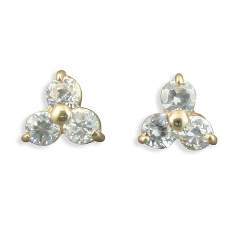 9ct Gold Cubic Zirconia stud earrings complete with presentation box