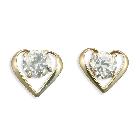 9ct Gold Cubic Zirconia stud earrings complete with presentation box