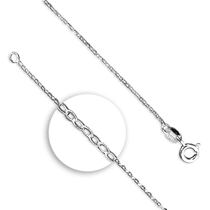 Silver 18inch/45cms trace link Chain complete with presentation box