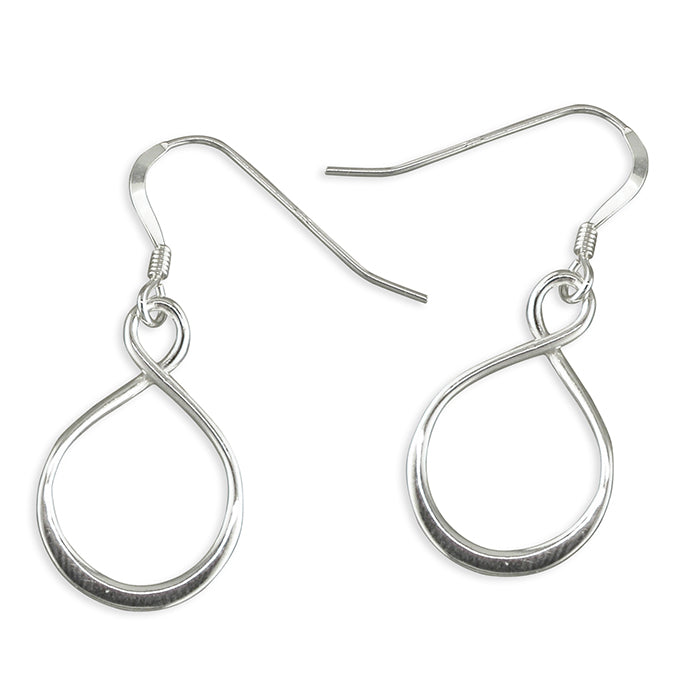 Silver loop drop earrings complete with presentation box