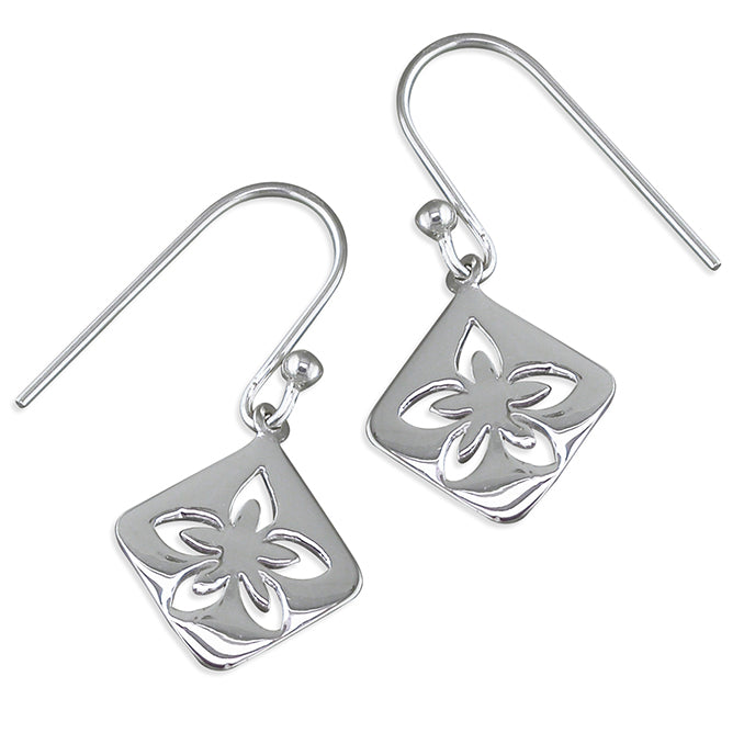 Silver cut out drop earrings complete with presentation box
