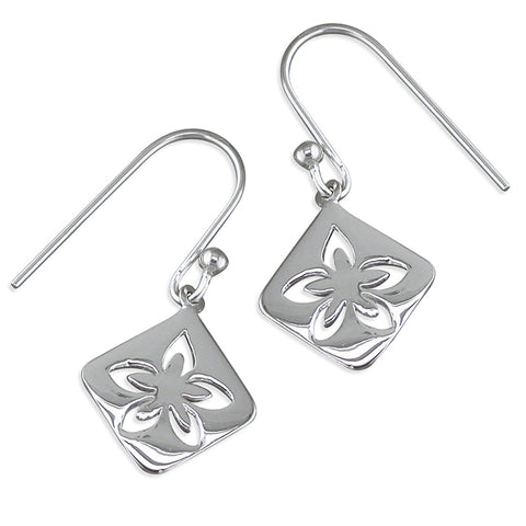 Silver cut out drop earrings complete with presentation box