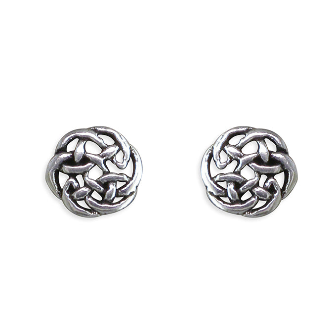 Silver celtic stud earrings complete with presentation box