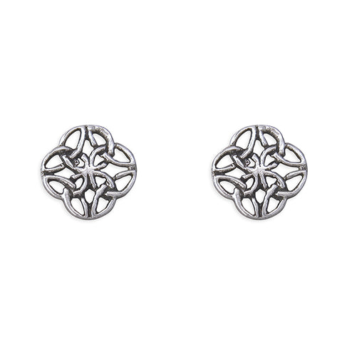Silver Celtic stud earrings complete with presentation box
