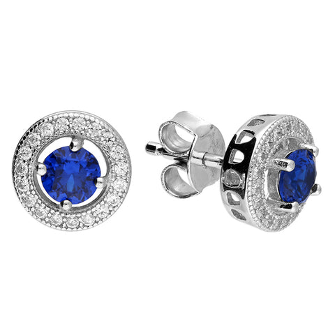 Silver Crystal and Cubic Zirconia stud earrings complete with presentation box