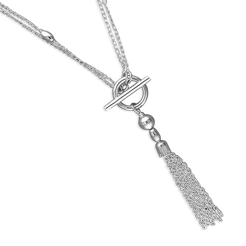 Silver Tassel pendant and chain complete with presentation box