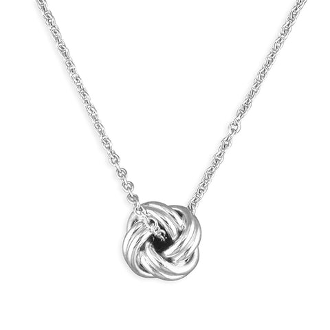 Silver Wool Knot pendant and chain complete with presentation box