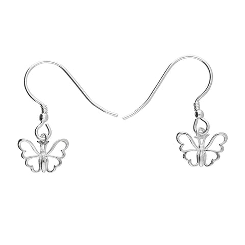 Silver Butterfly drop earrings complete with presentation box
