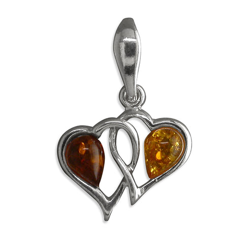 Silver Amber pendant and chain complete with presentation box