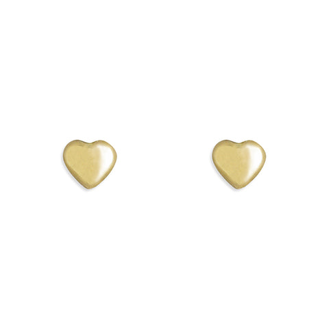 9ct Gold heart stud earrings complete with presentation box