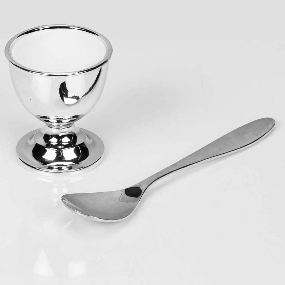 Silverplated Babies Egg Cup and Spoon