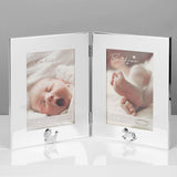 Silverplated 4inch x 6inch / 10cms x 15cms Babies Double Photo Frame