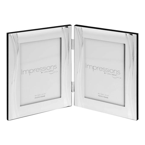 Silverplated 4inch x 6inch / 10cms x 15cms double hinged Photo Frame