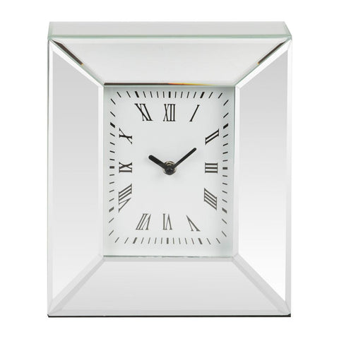 Mirrored Glass Mantel Clock, 1 Year Guarantee