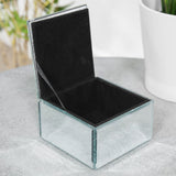 Mirrored square Butterfly design Trinket Box