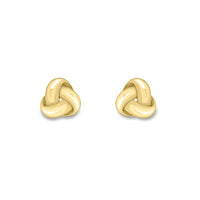9ct Yellow Gold wool knot stud earrings complete with presentation box