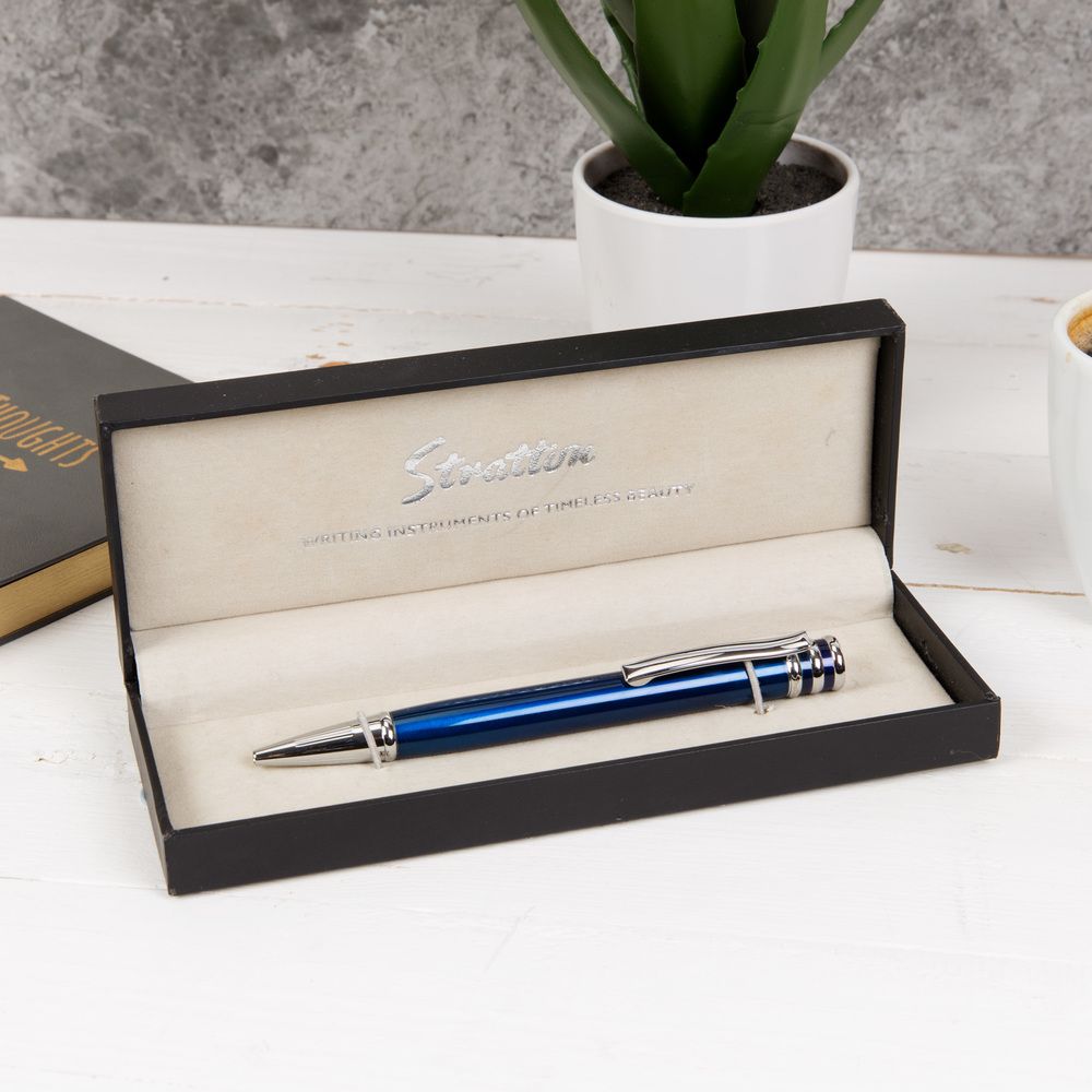 Stratton Blue Rollerball Pen complete with Gift Box