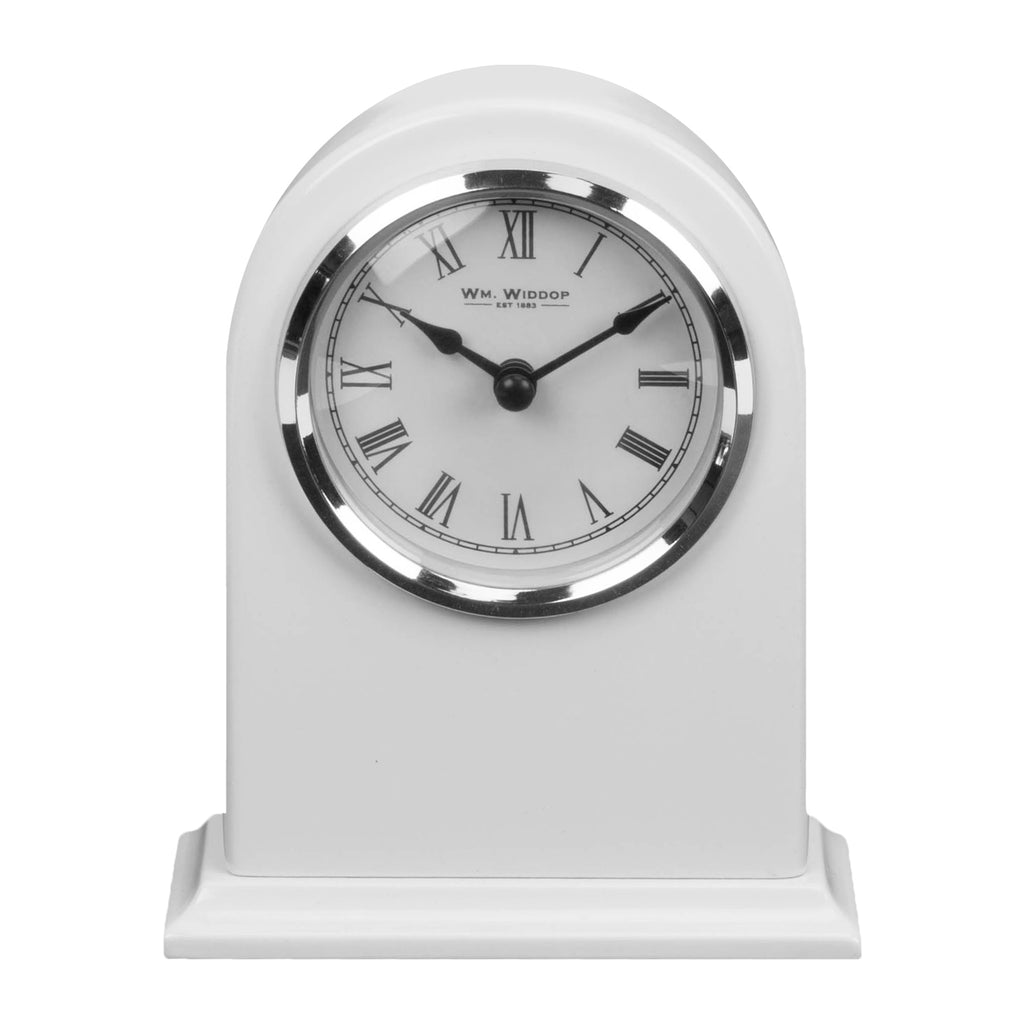 High Gloss Finish Arched Mantel Clock, 1 Year Guarantee