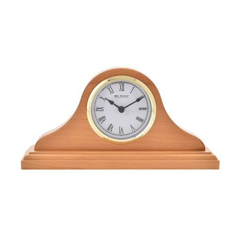 WILLIAM WIDDOP® Wooden Napoleon Mantel Clock, 1 Year Guarantee
