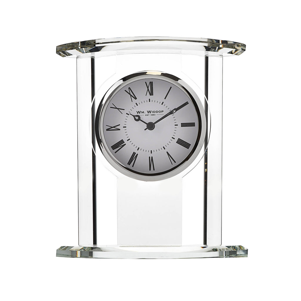 Wm.Widdop Glass Mantel Clock, 1 Year Guarantee