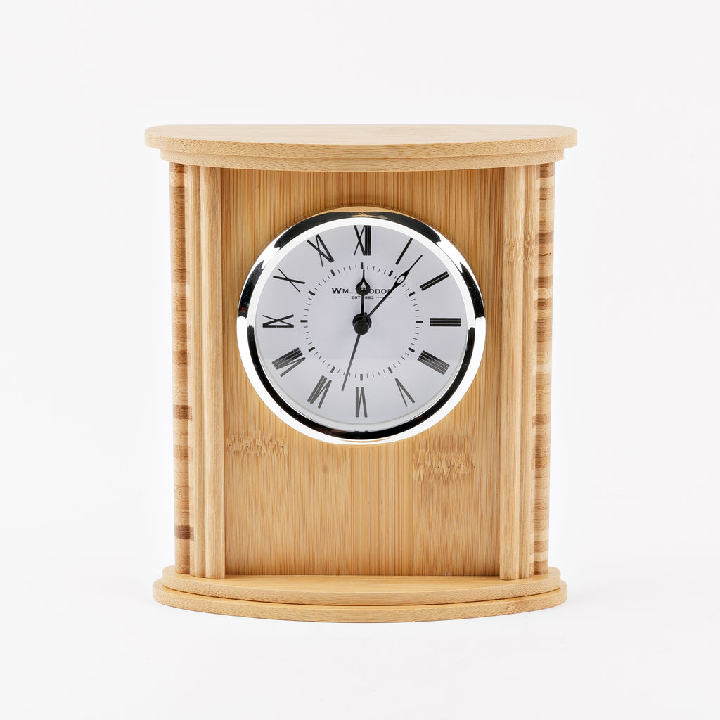 Wm. Widdop Bamboo Wood Mantel Clock, 1 Year Guarantee