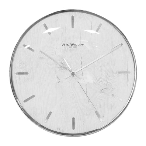 White coloured cased Wall Clock, 1 Year Guarantee