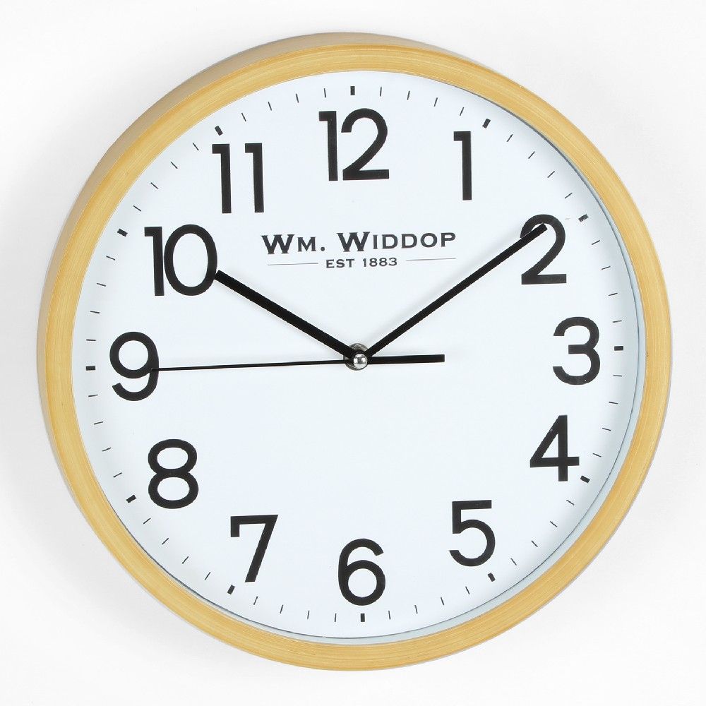 Wood Effect Round Wall Clock, 1 Year Guarantee
