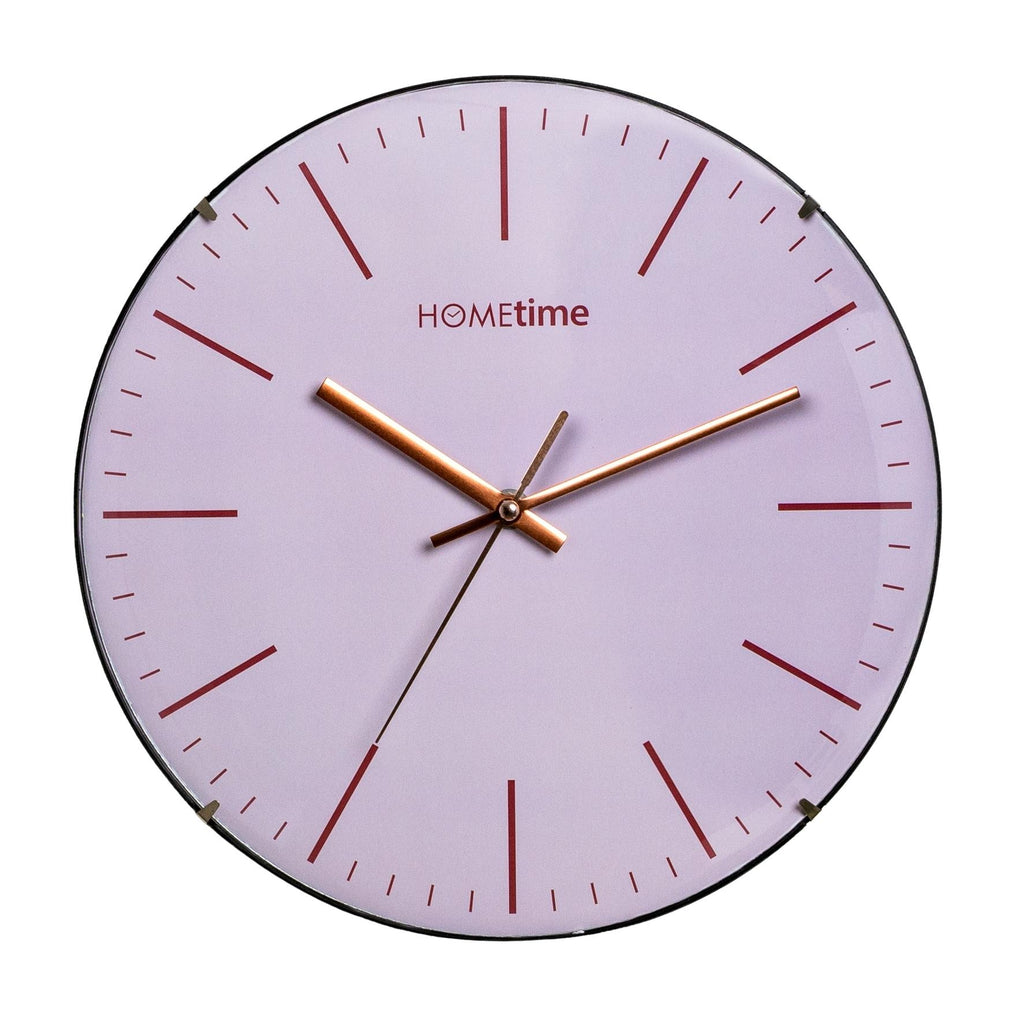 Blush coloured cased Wall Clock, 1 Year Guarantee