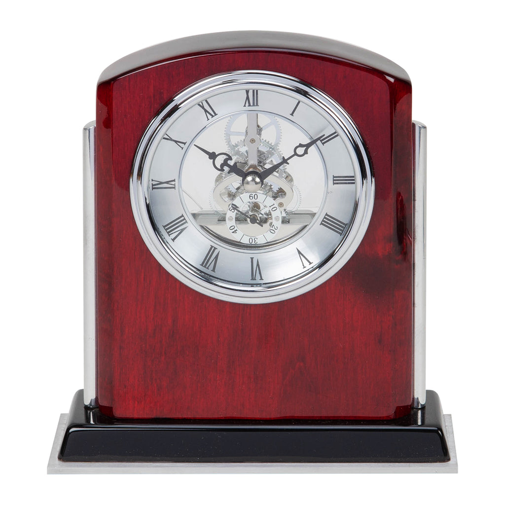Wm. Widdop Wooden Skeleton Mantel Clock Roman Numerals, 1 Year Guarantee